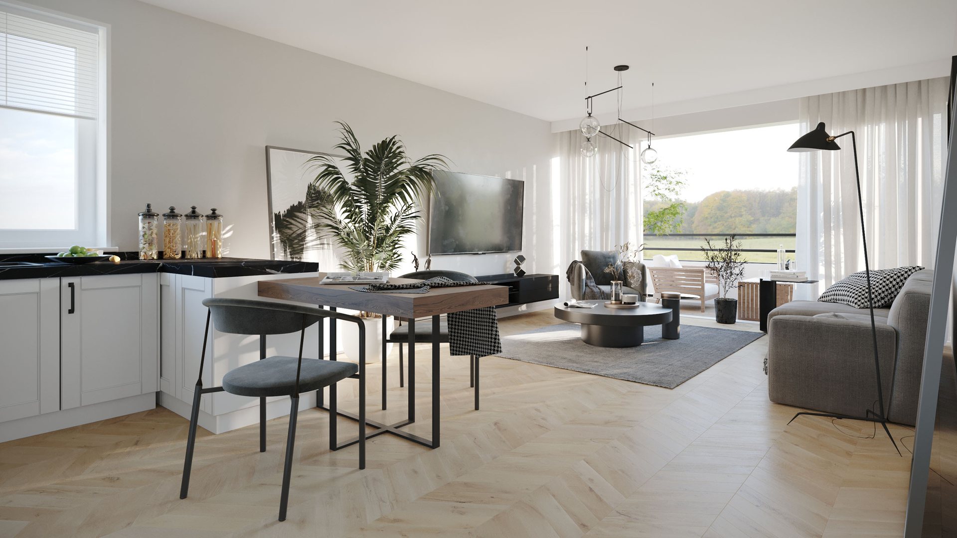 Minimalist Salon Konsepti - İç Mekân Görselleştirme